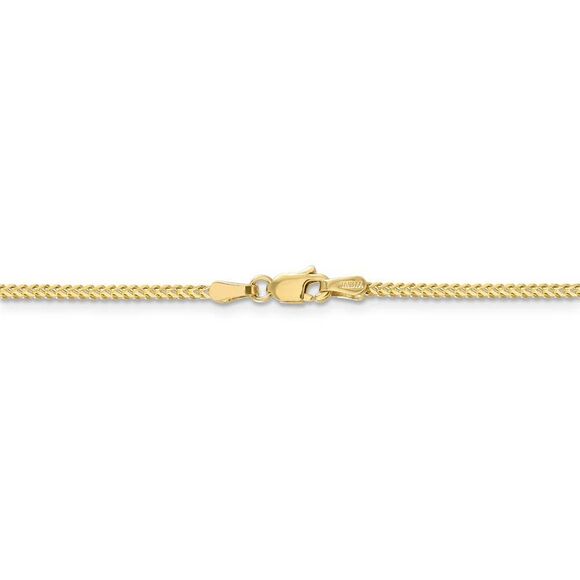 1.3mm 10k Yellow Gold Solid Franco Chain Necklace, 18 Inch - Picture 4 of 8